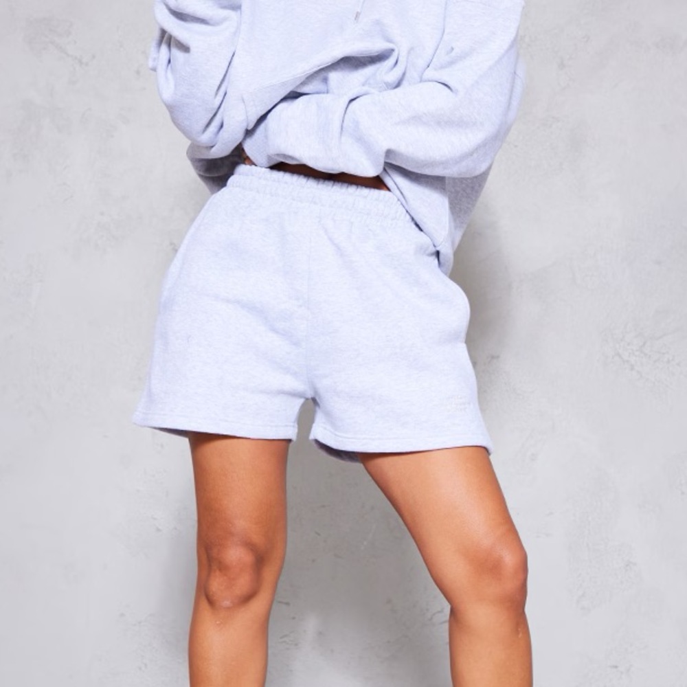 PrettyLittleThing Gray High Waisted Sweat Shorts